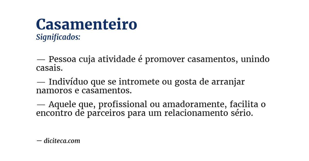 Significado de casamenteiro