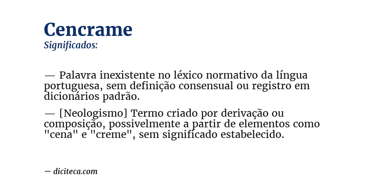 Significado de cencrame