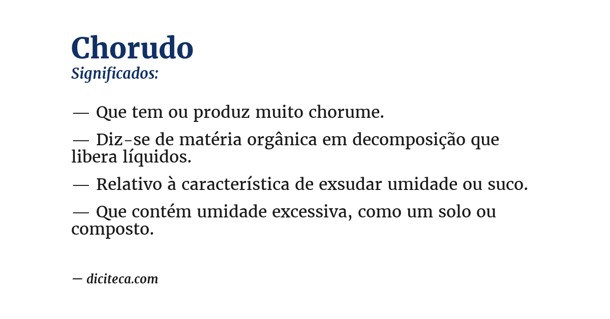 Significado de chorudo
