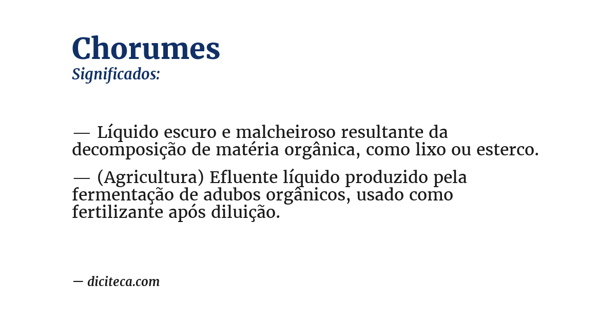 Significado de chorumes