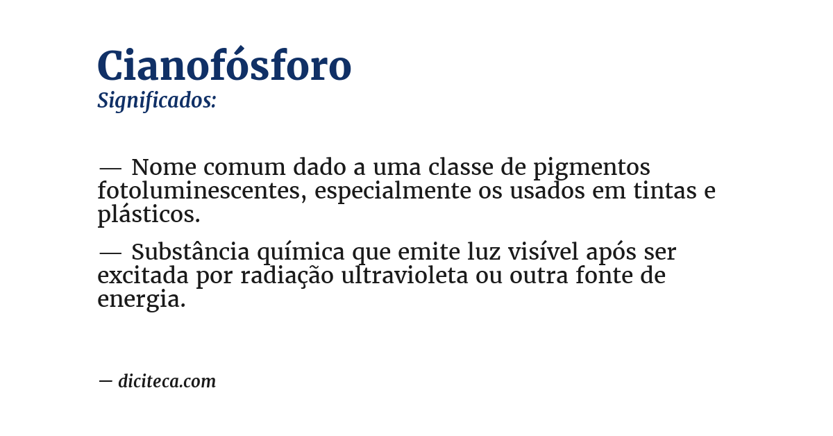 Significado de cianofósforo