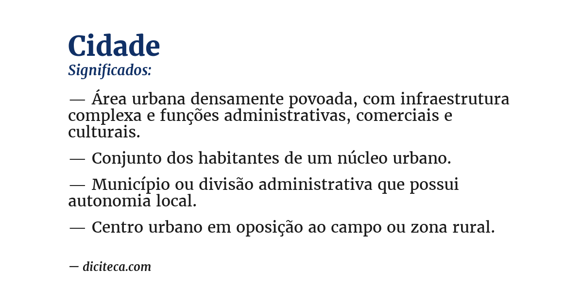Significado de cidade
