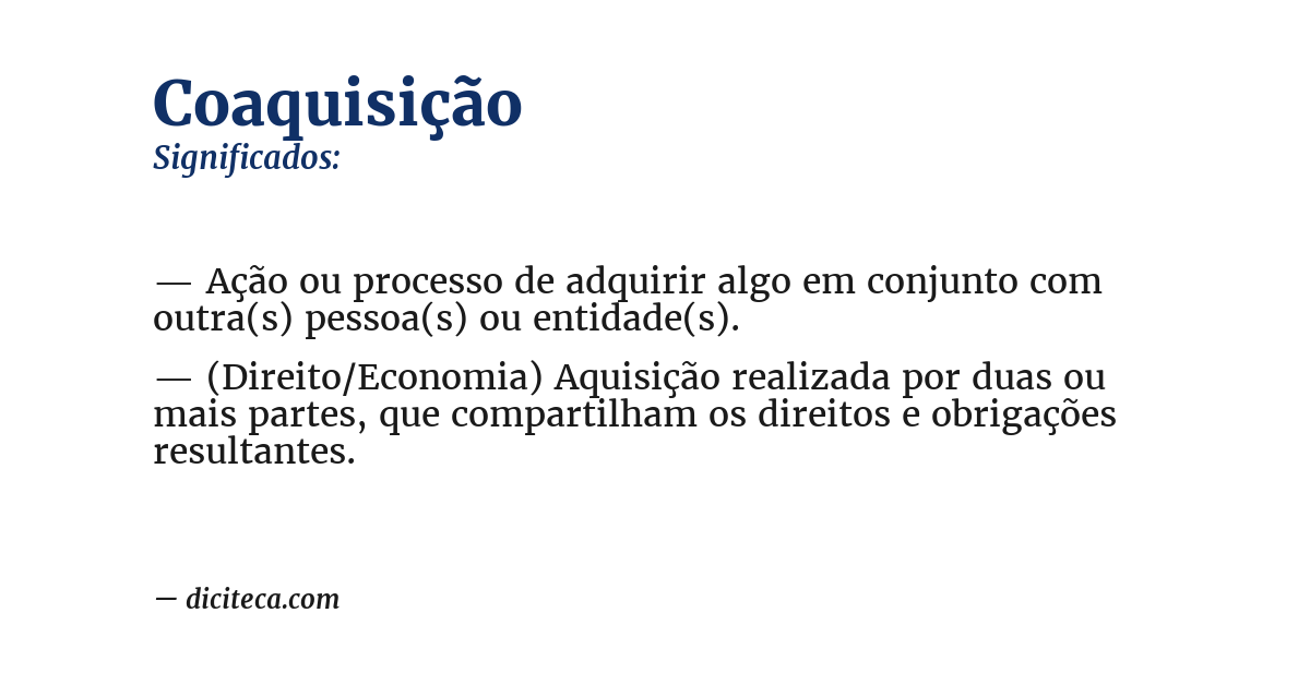 Significado de coaquisição