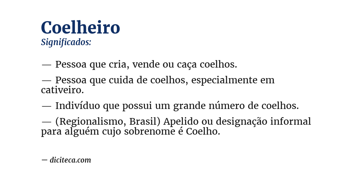 Significado de coelheiro