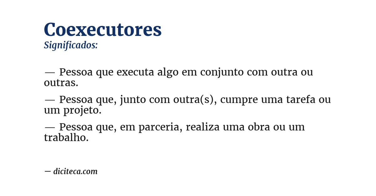 Significado de coexecutores