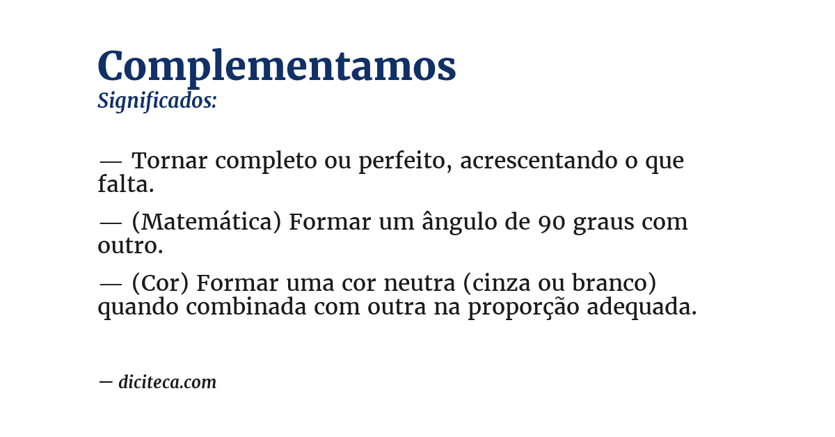 Significado de complementamos
