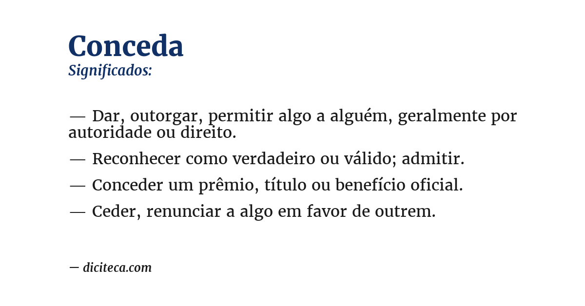 Significado de conceda