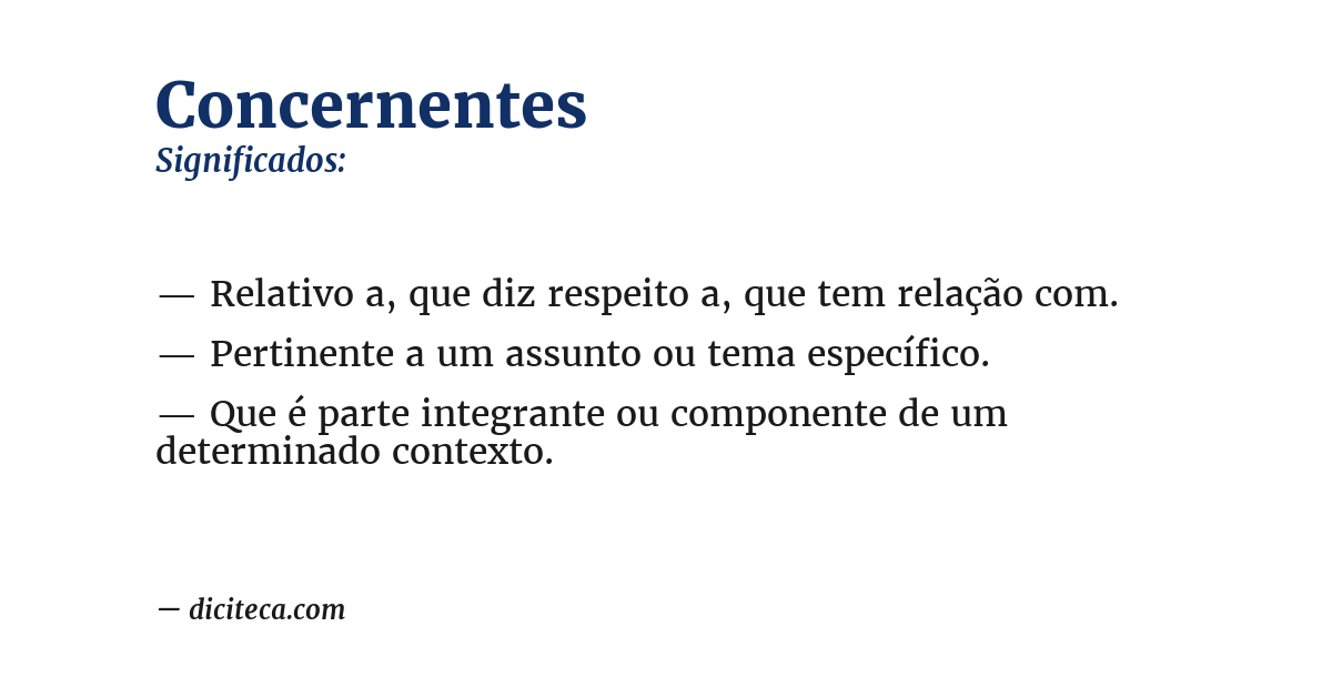 Significado de concernentes