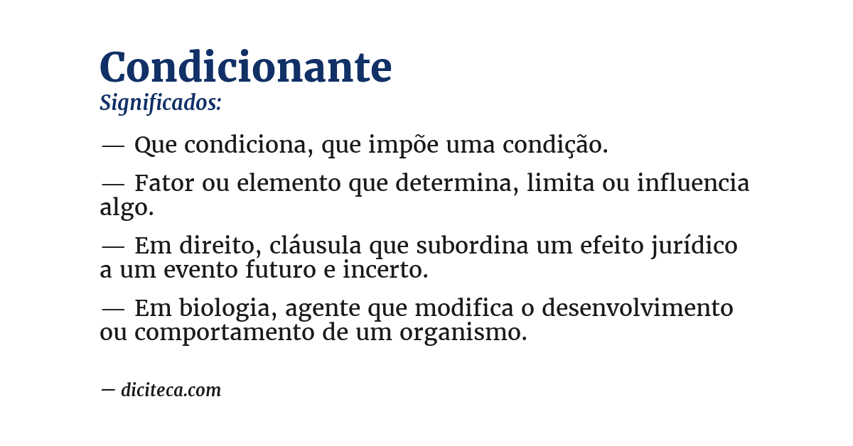 Significado de condicionante