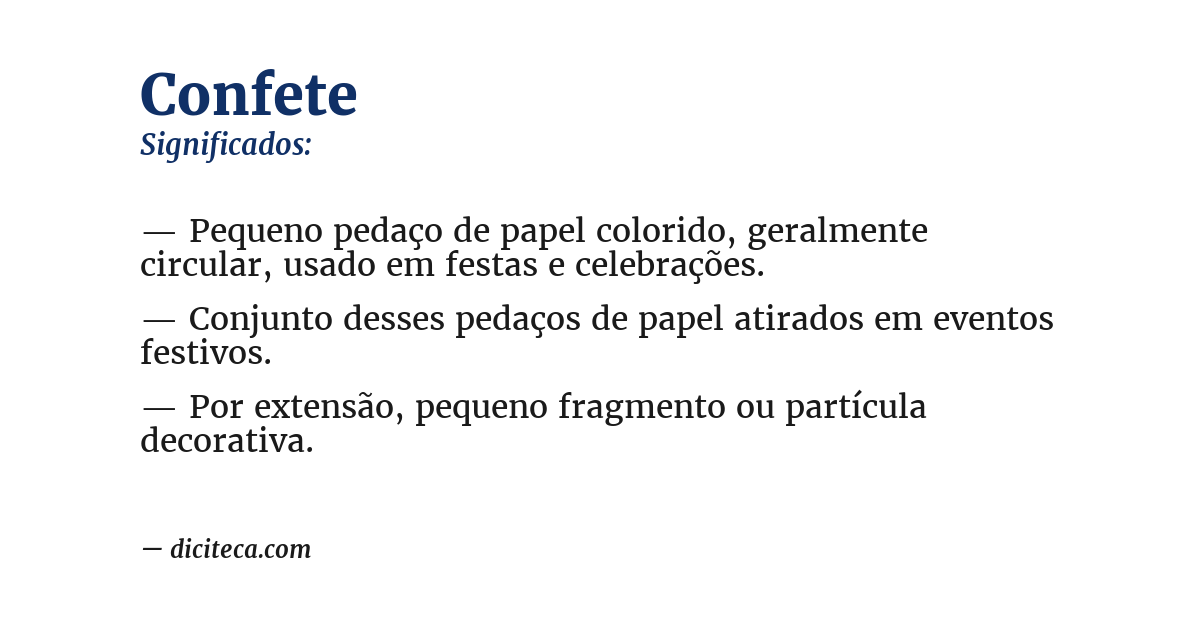 Significado de confete