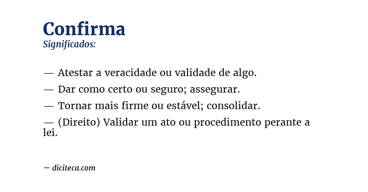Significado de confirma