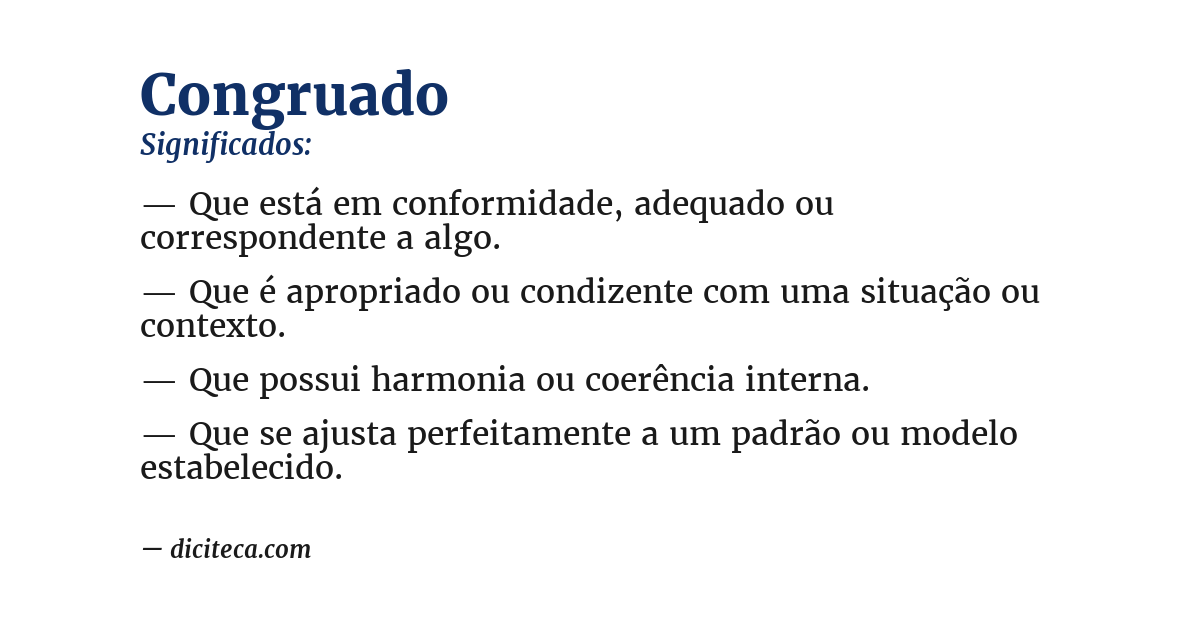 Significado de congruado