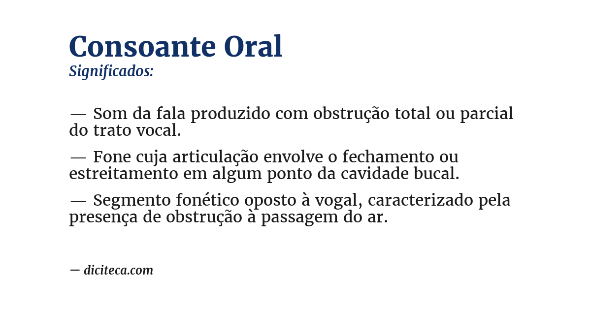 Significado de consoante oral