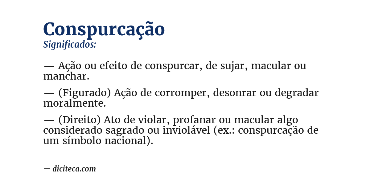 Significado de conspurcação