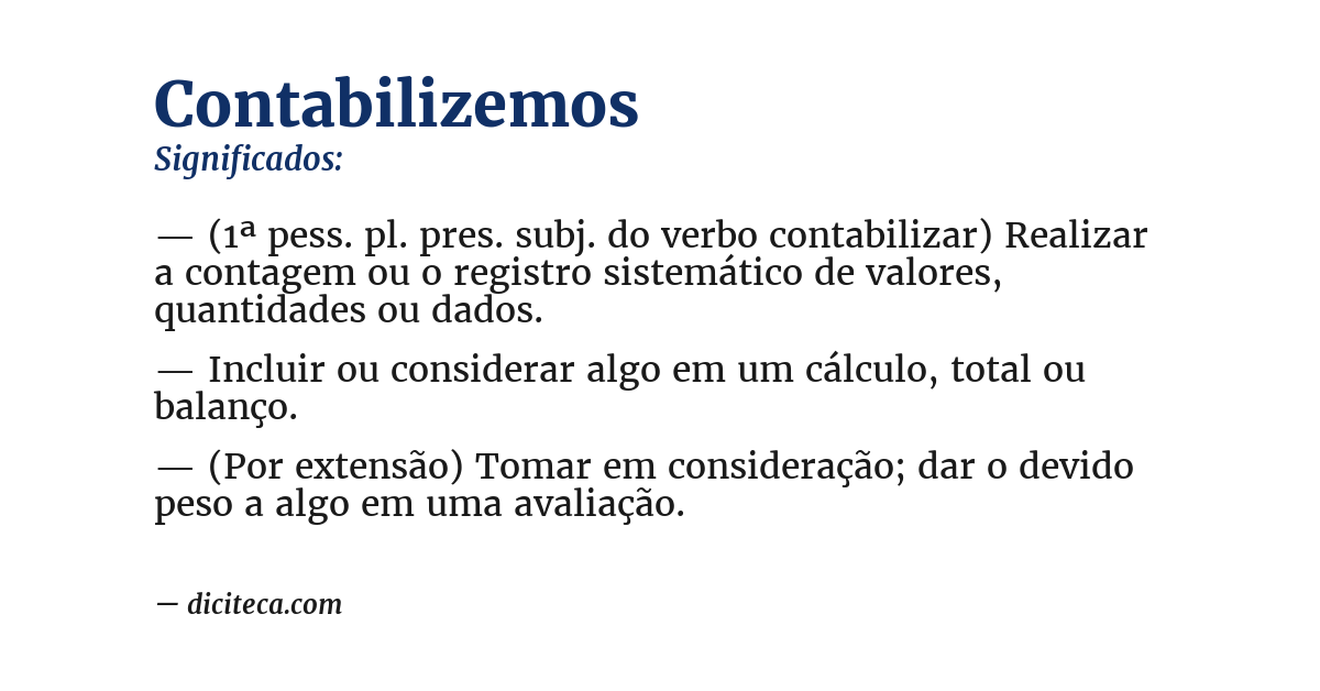 Significado de contabilizemos