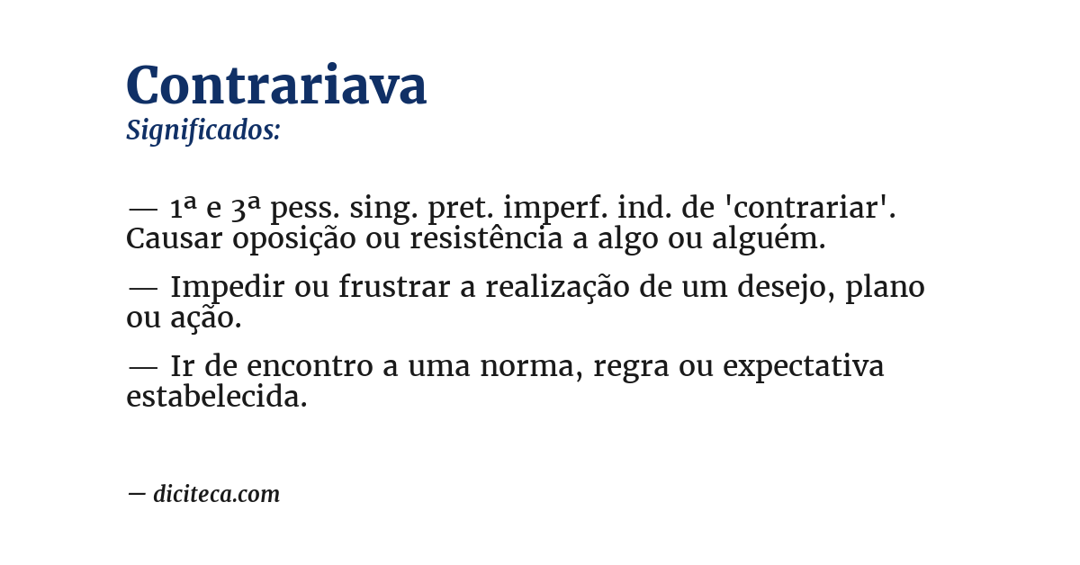 Significado de contrariava