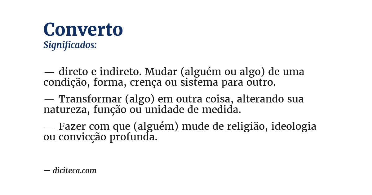 Significado de converto