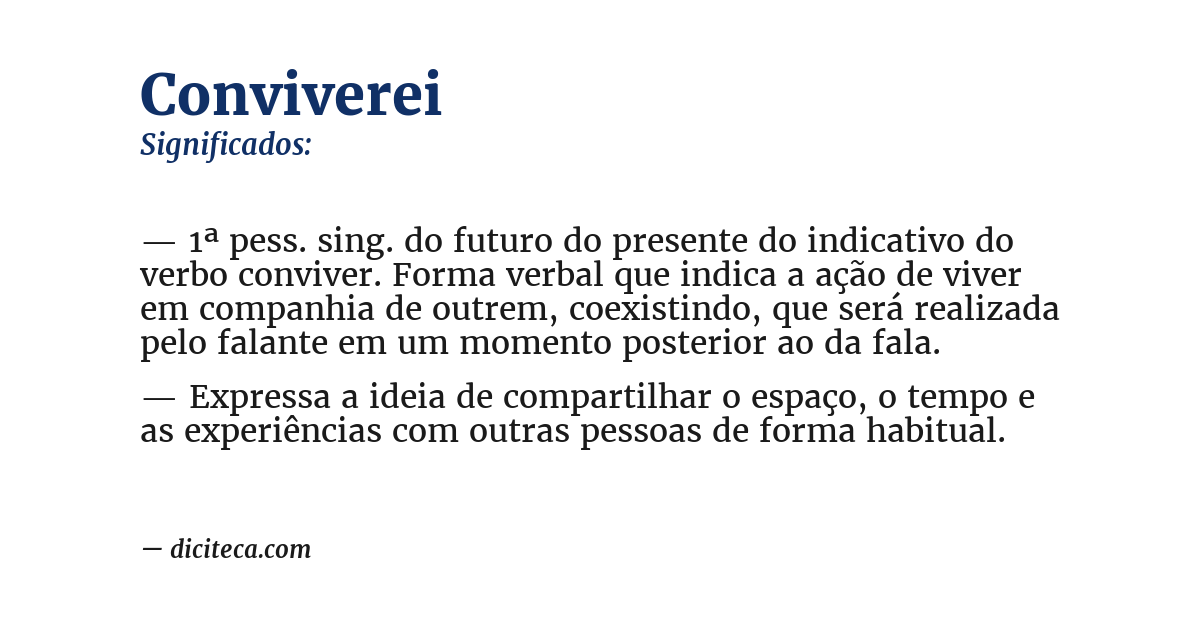 Significado de conviverei