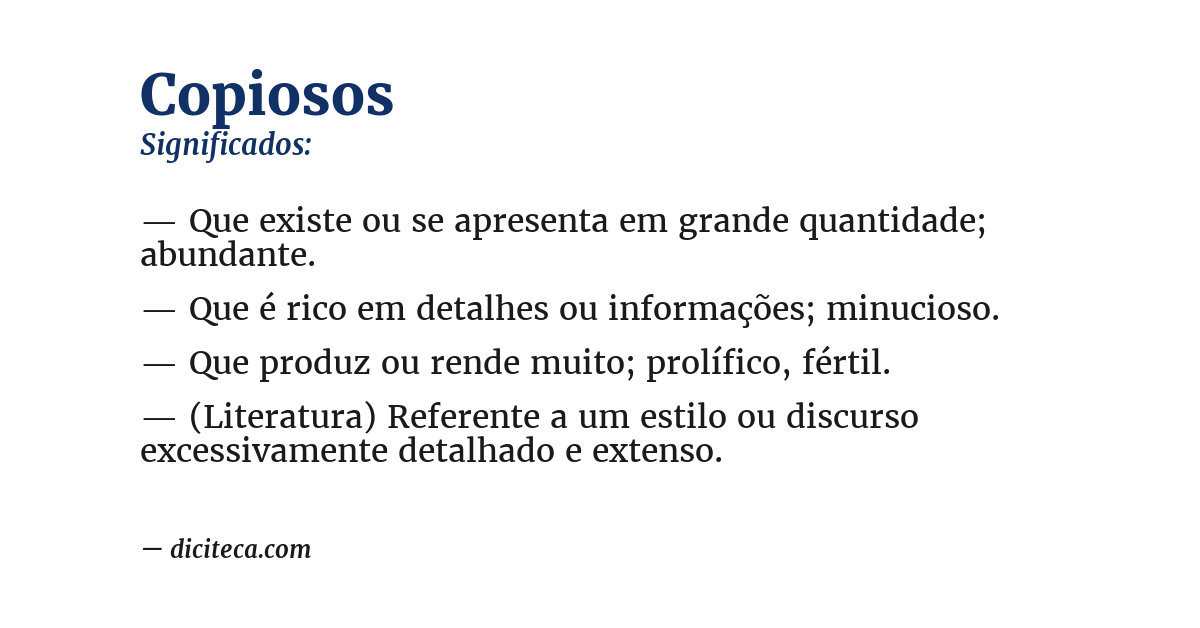 Significado de copiosos