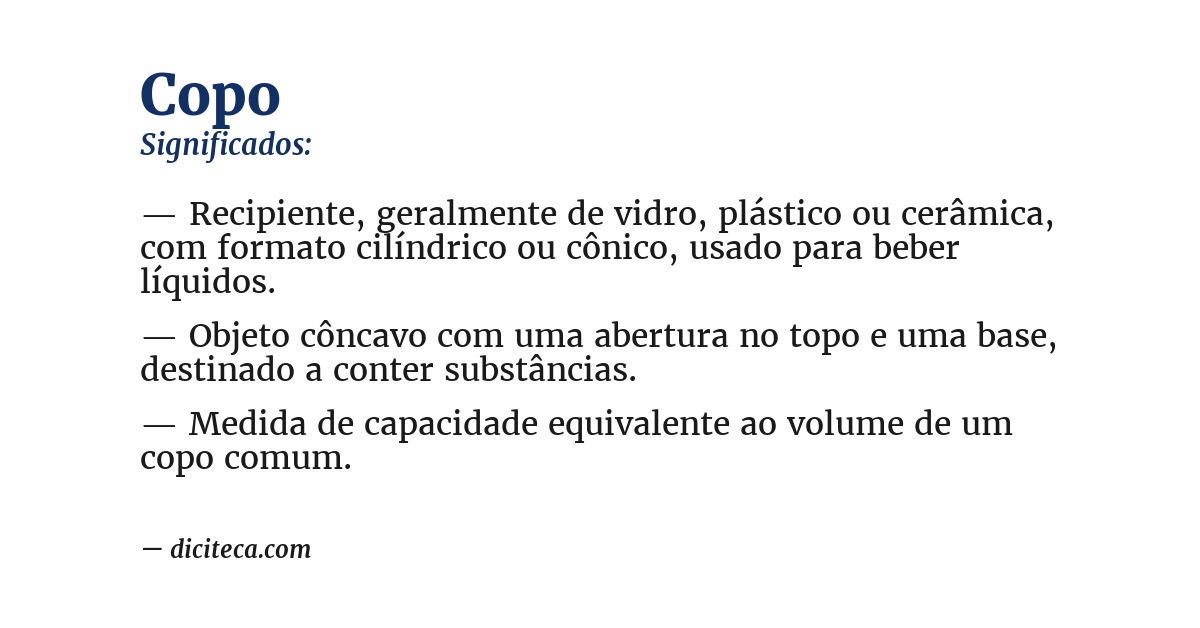 Significado de copo