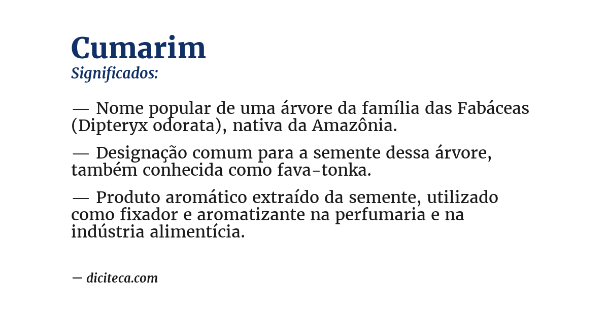Significado de cumarim
