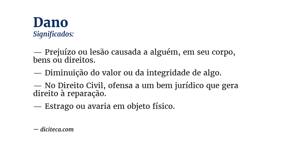 Significado de dano