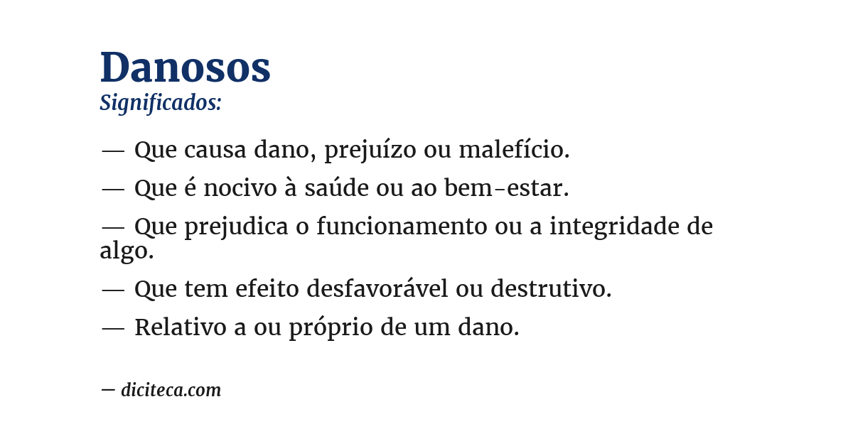 Significado de danosos