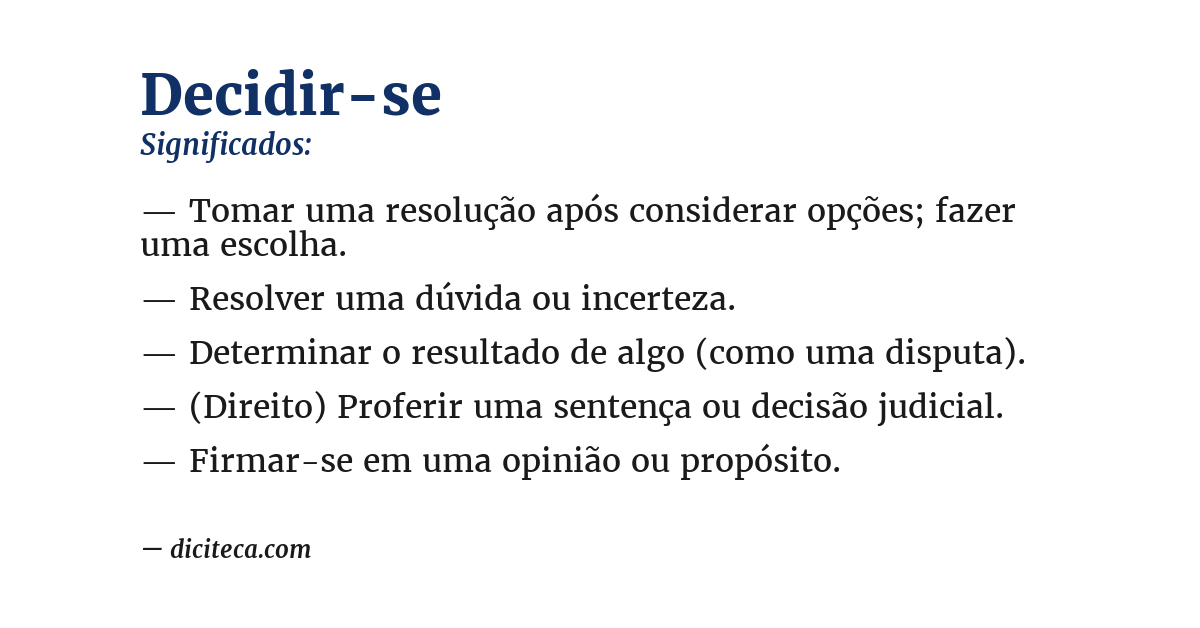 Significado de decidir-se