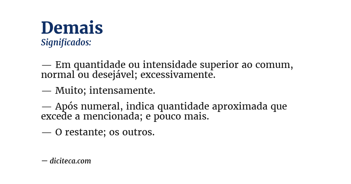 Significado de demais