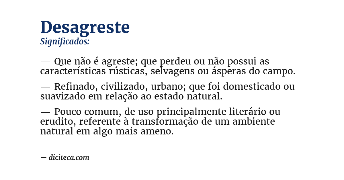 Significado de desagreste