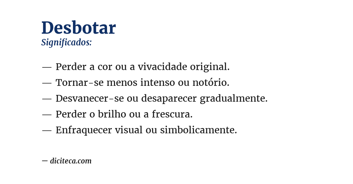 Significado de desbotar