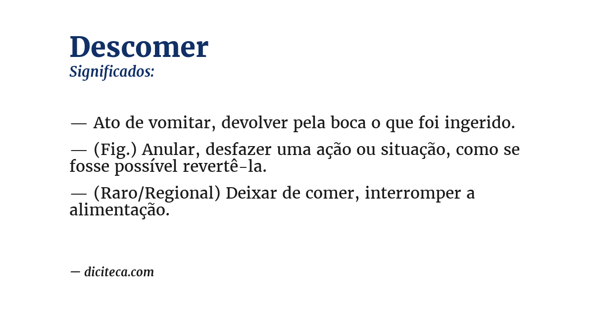 Significado de descomer