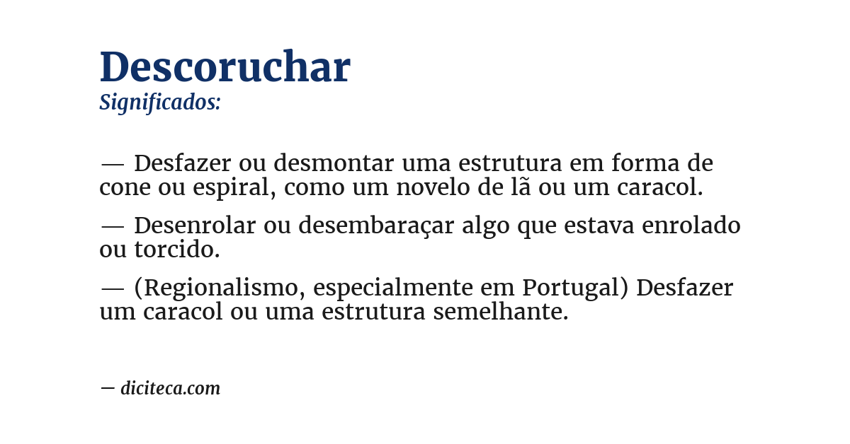 Significado de descoruchar