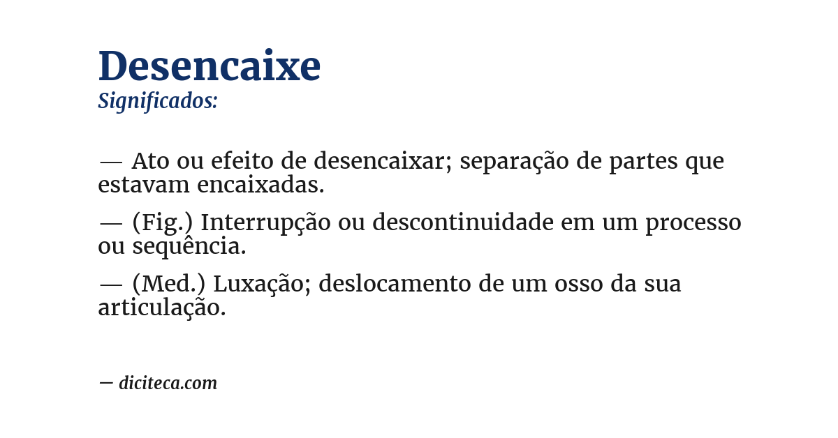 Significado de desencaixe