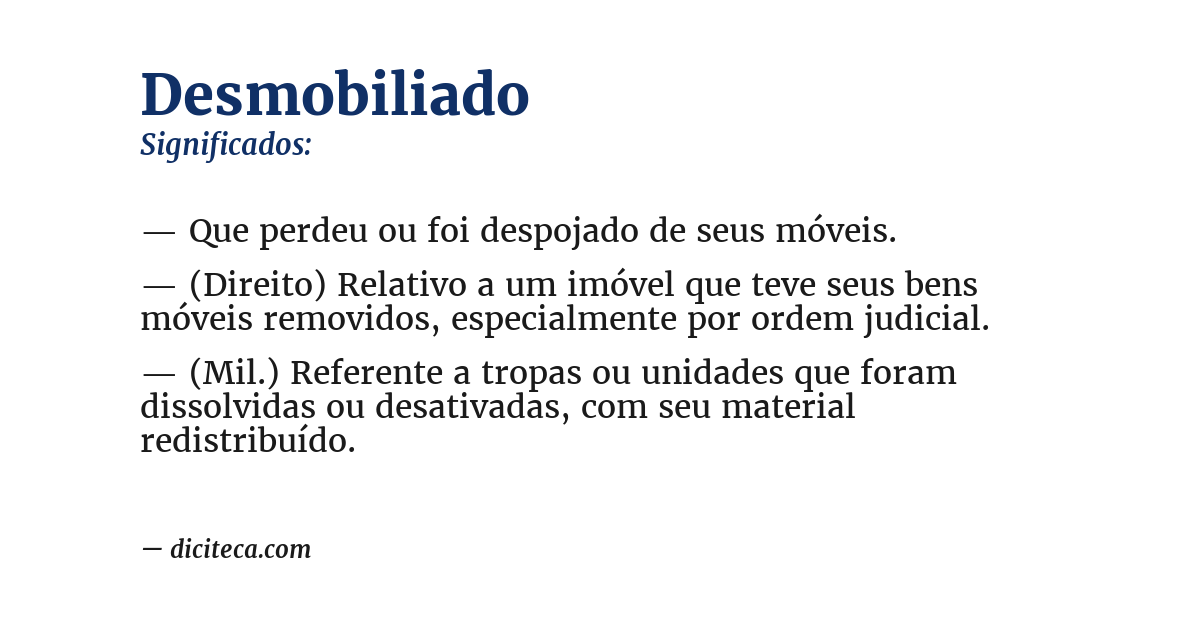 Significado de desmobiliado