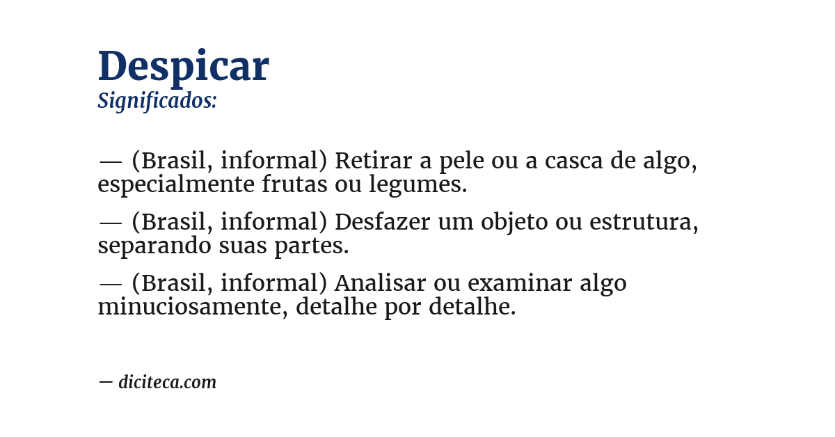 Significado de despicar