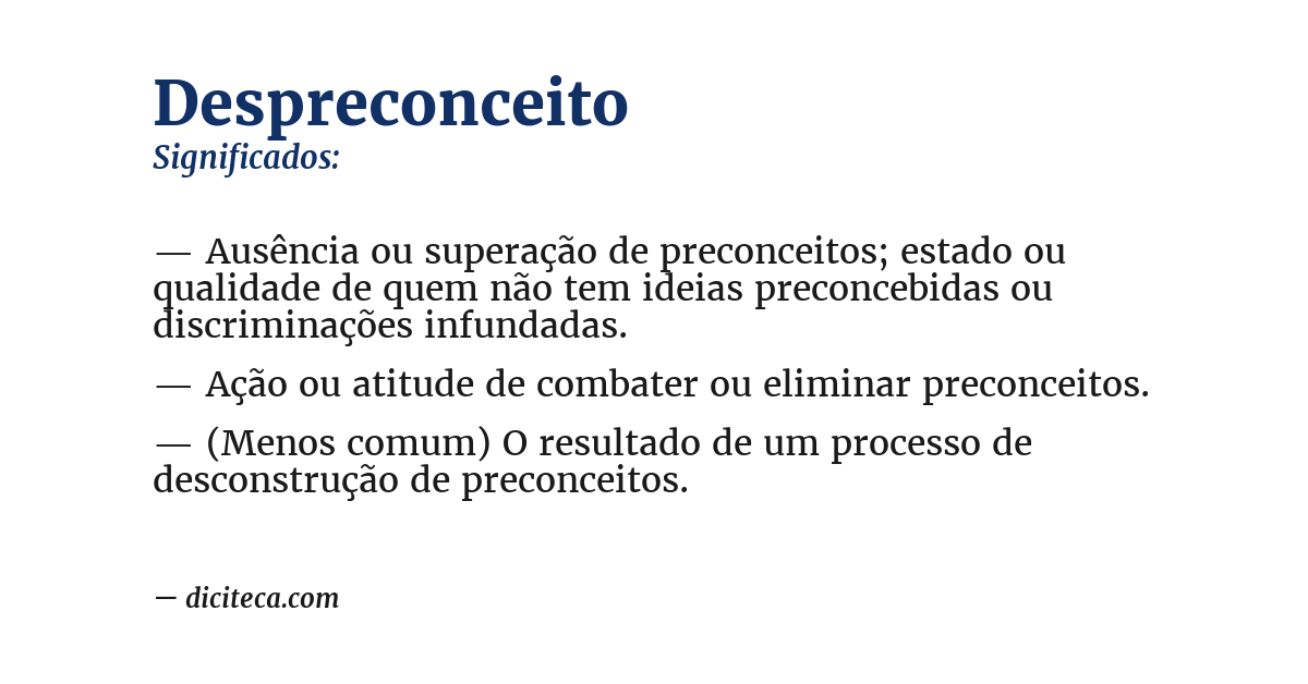 Significado de despreconceito