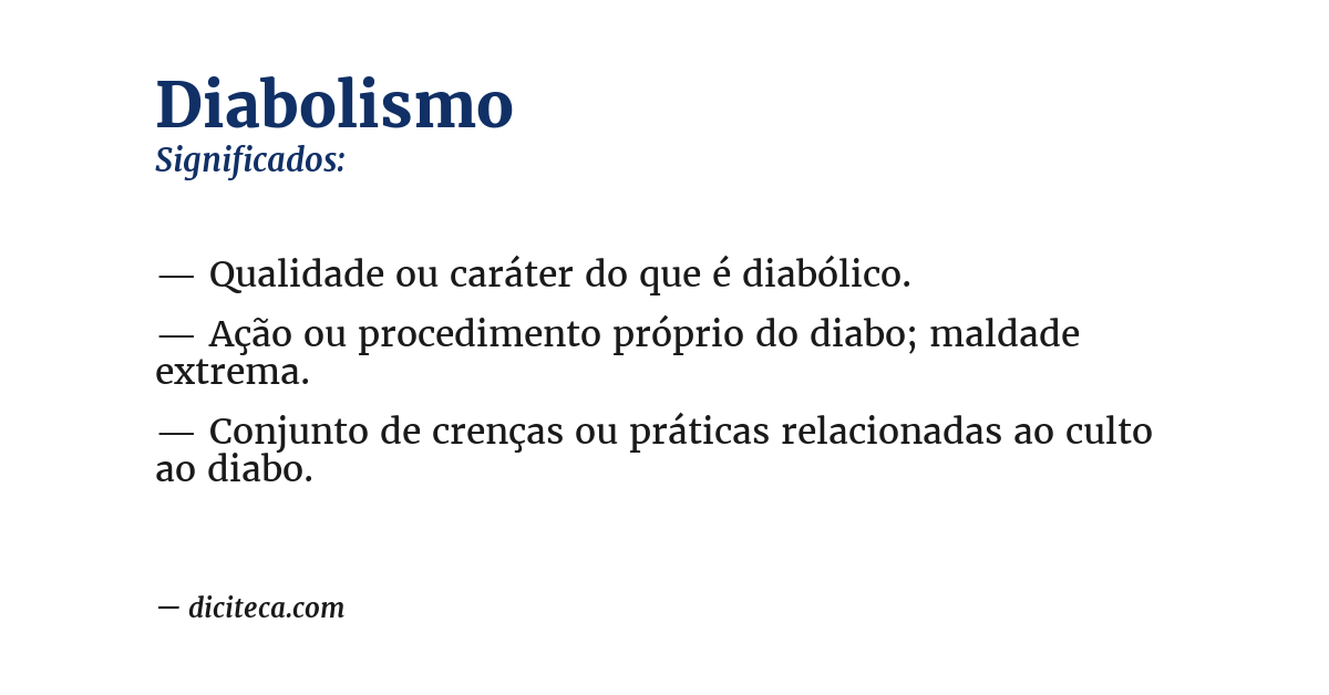 Significado de diabolismo