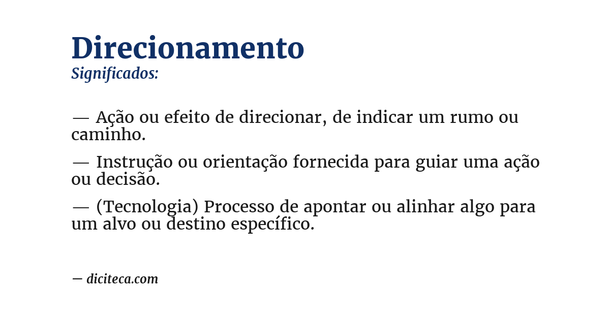 Significado de direcionamento