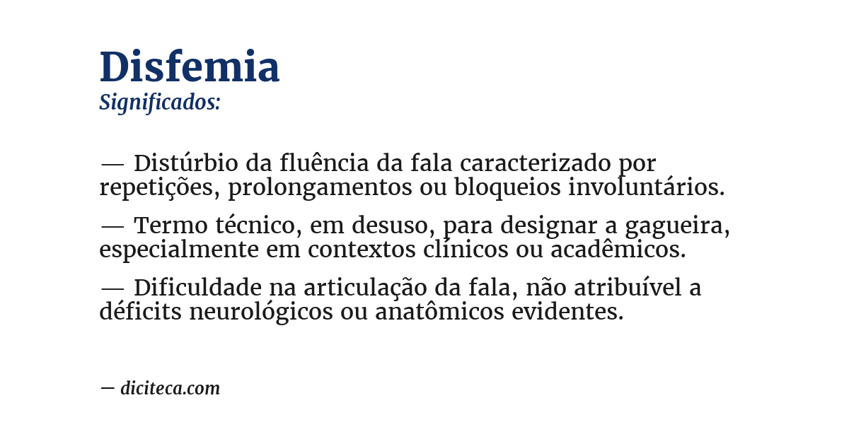 Significado de disfemia