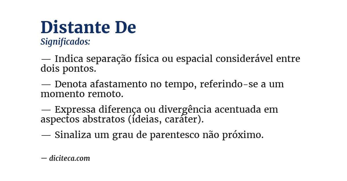 Significado de distante de