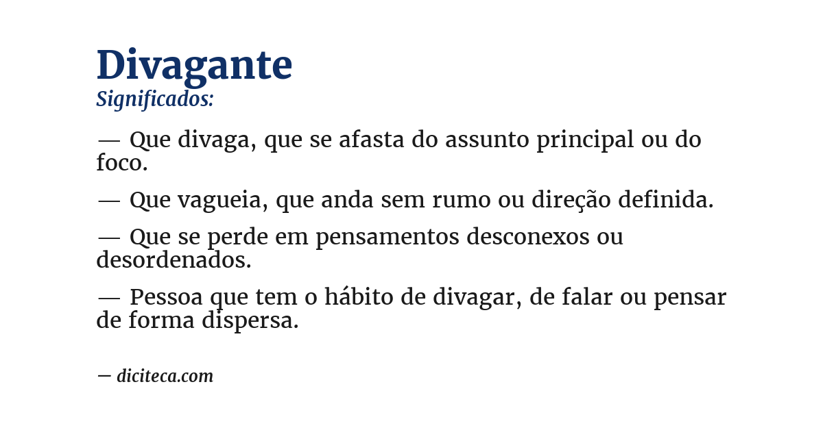 Significado de divagante