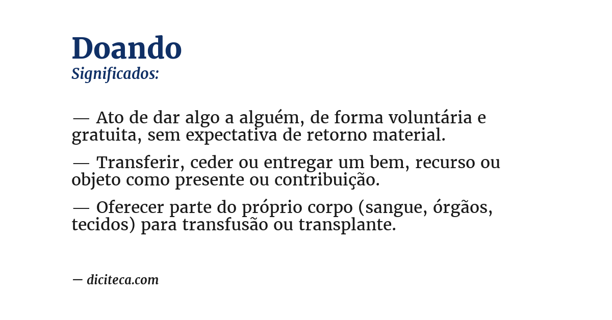 Significado de doando