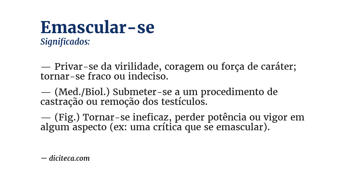 Significado de emascular-se