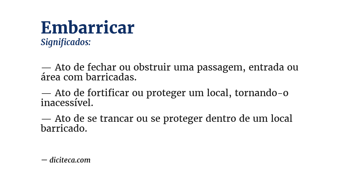 Significado de embarricar