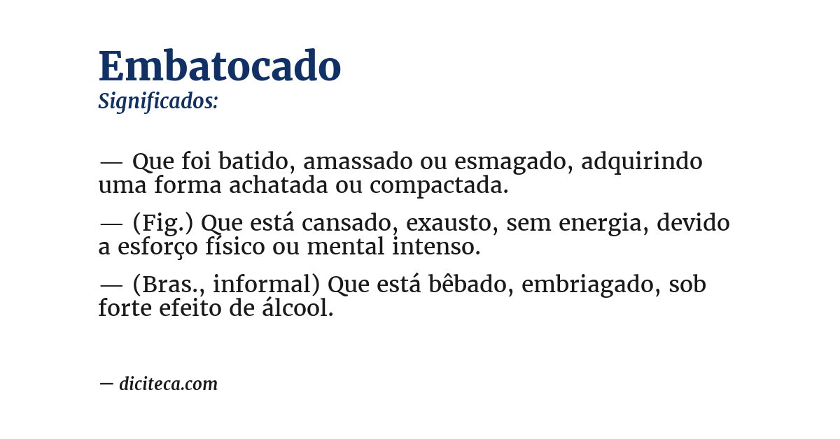 Significado de embatocado