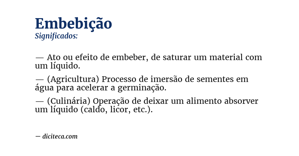 Significado de embebição