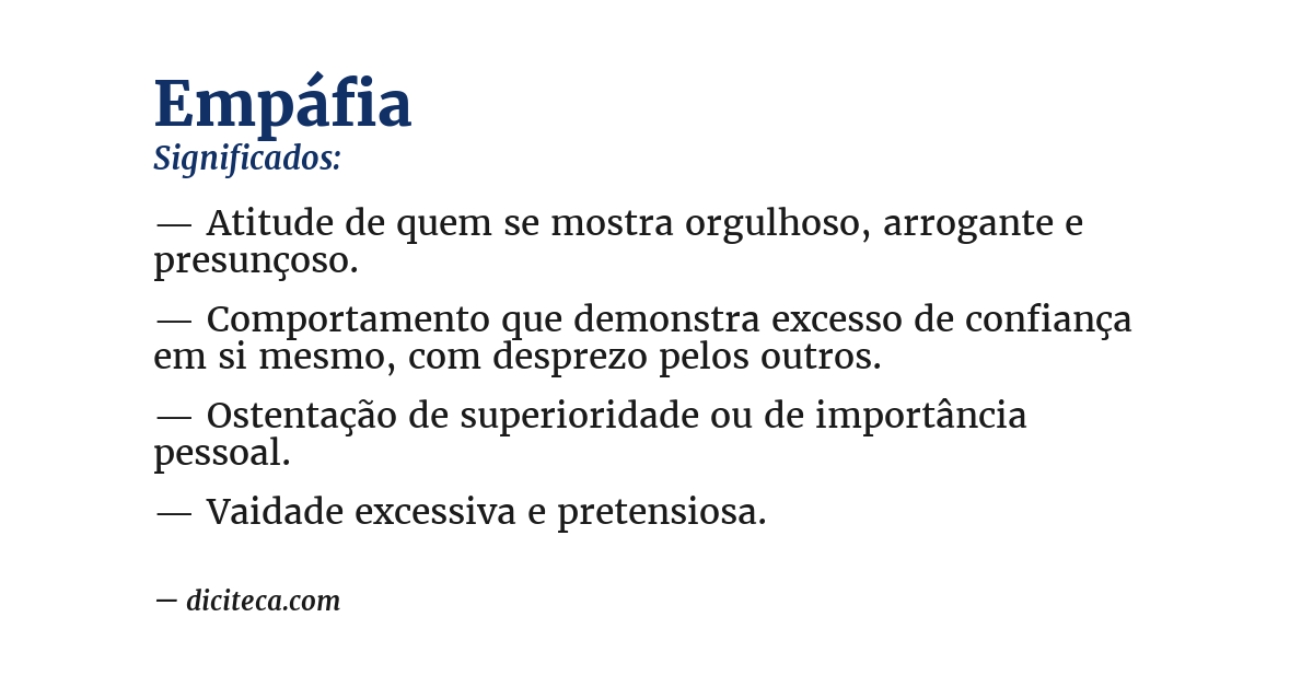 Significado de empáfia