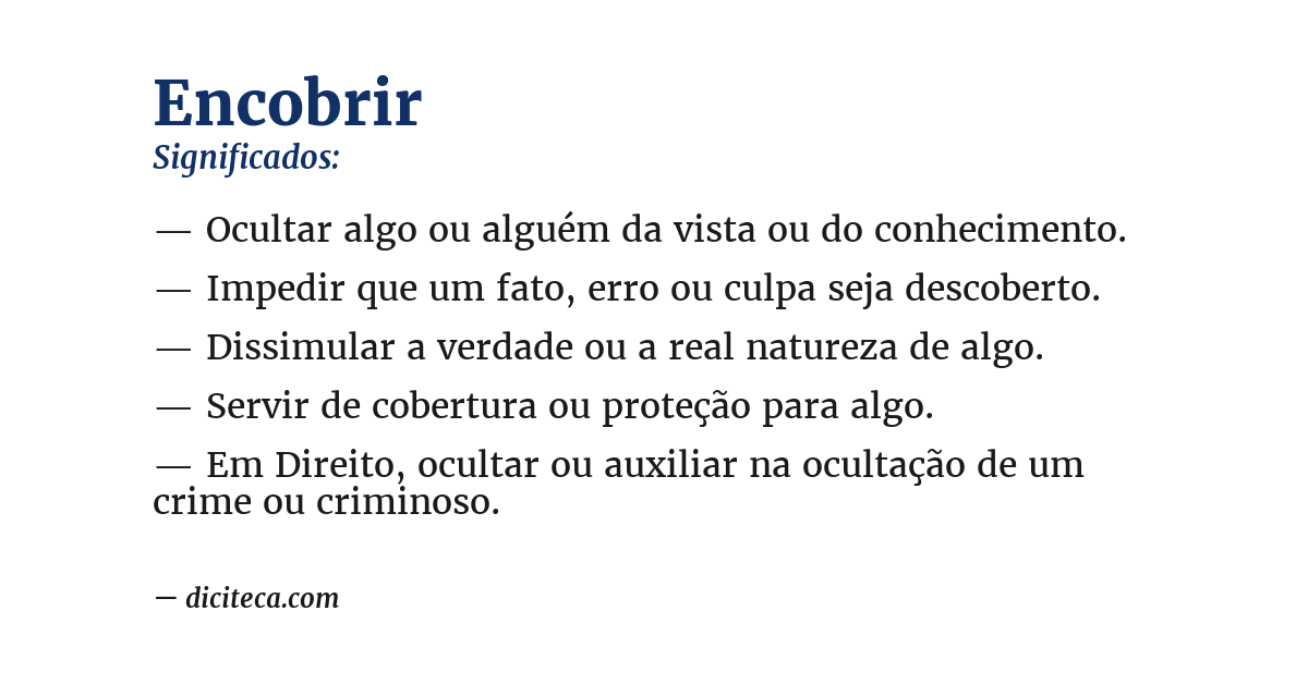 Significado de encobrir