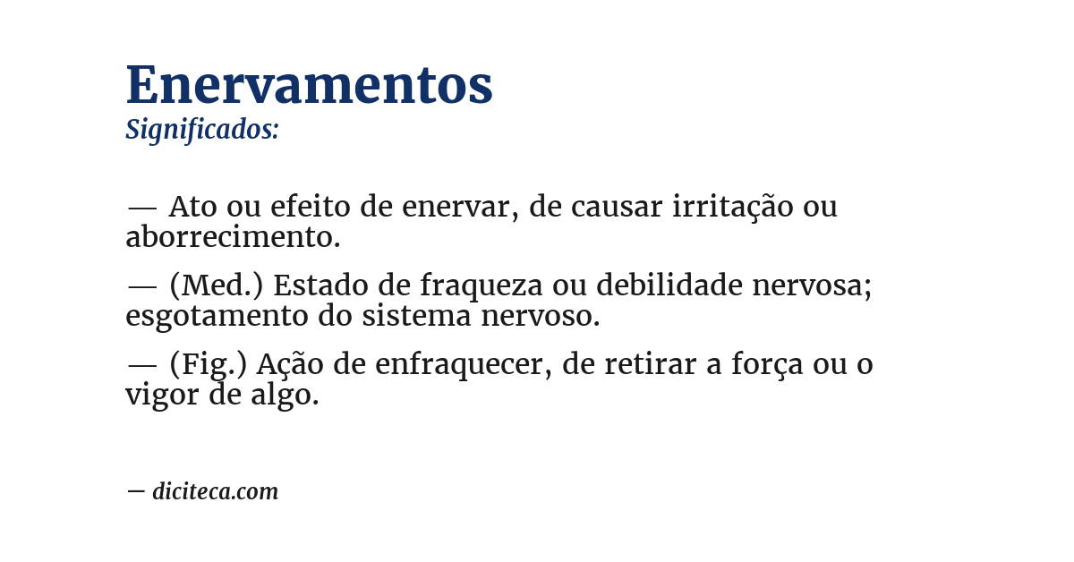 Significado de enervamentos